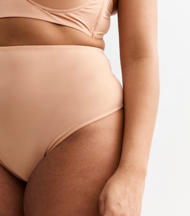 New Look Women's Plus Size Tan Micro High Waisted Brazilian Briefs Curves New Look - 2