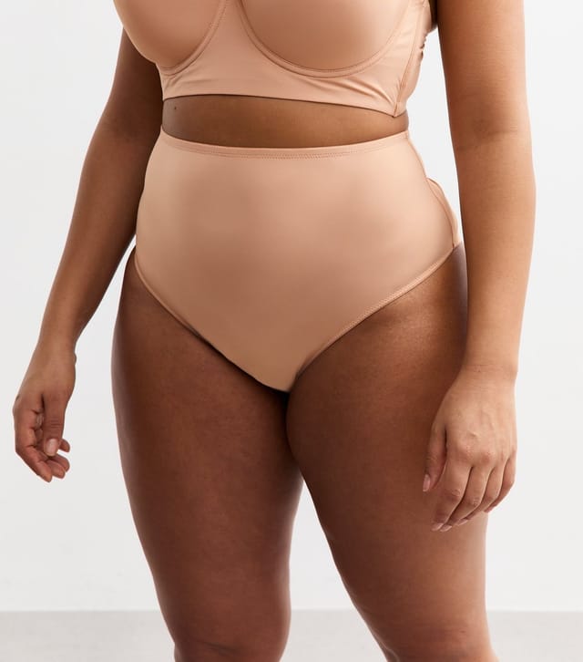 New Look Women's Plus Size Tan Micro High Waisted Brazilian Briefs Curves New Look - 3