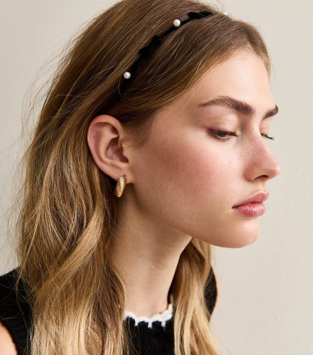 New Look Black Faux Bow Pearl Headband New Look - 2