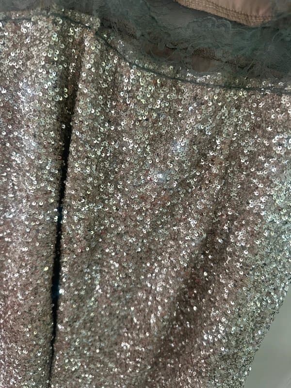 Never Fully Dressed NFD Never Fully Dressed size 14 petite sparkle sequin lace dress gold