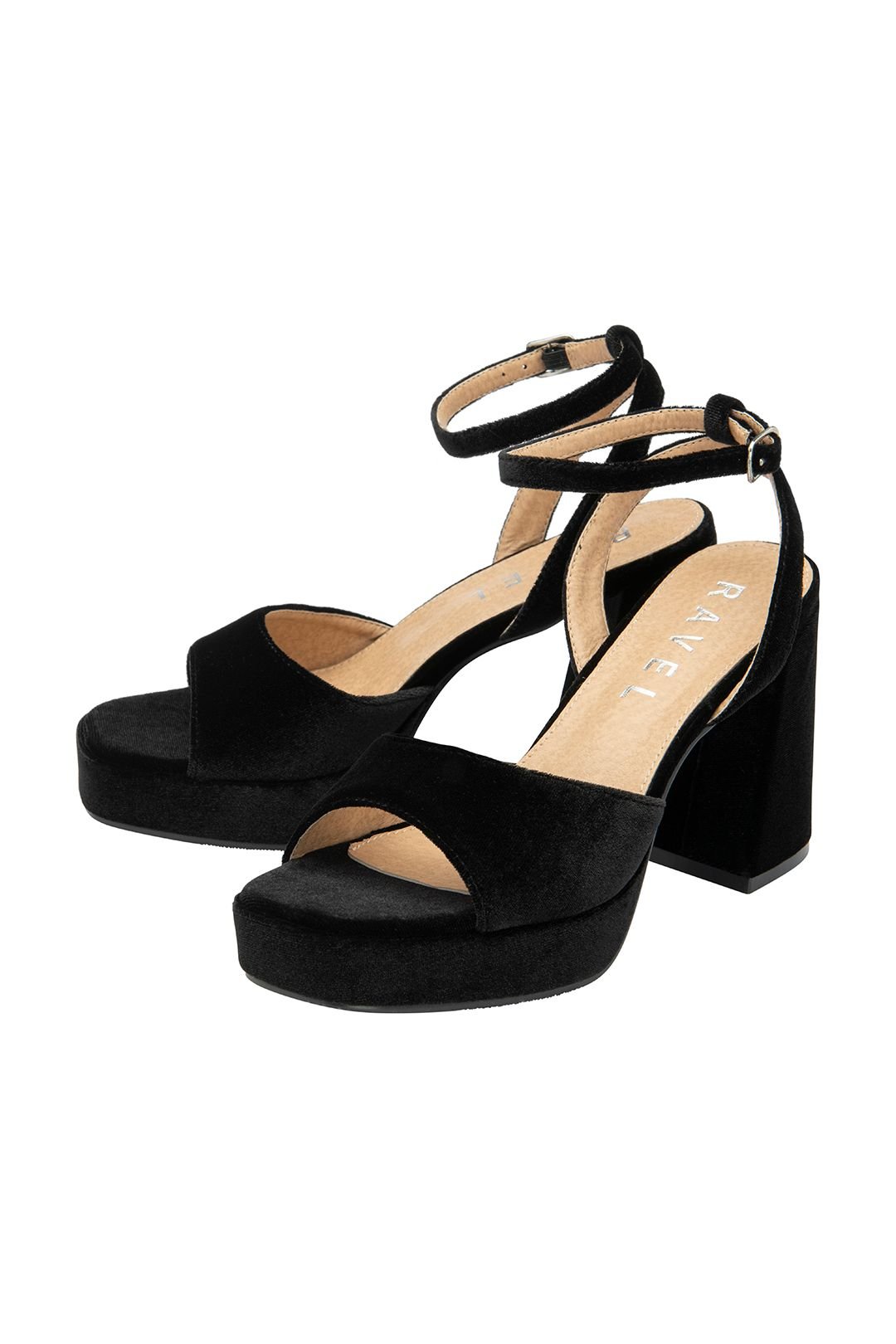 Ravel Ravel Women's 'Surina' Velvet Heeled Sandals in Black - 2