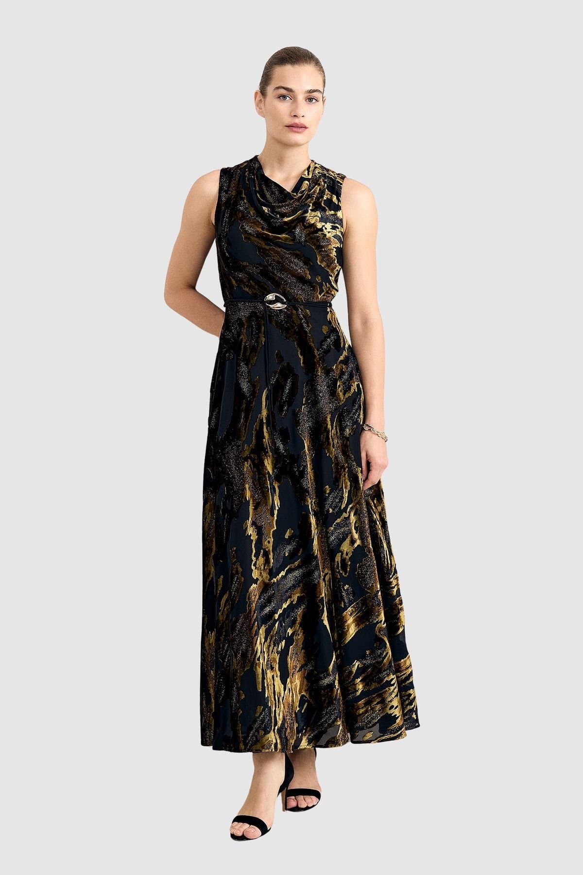 Phase Eight Phase Eight Women's Carrie Draped Cowl Neck Maxi Dress in Black