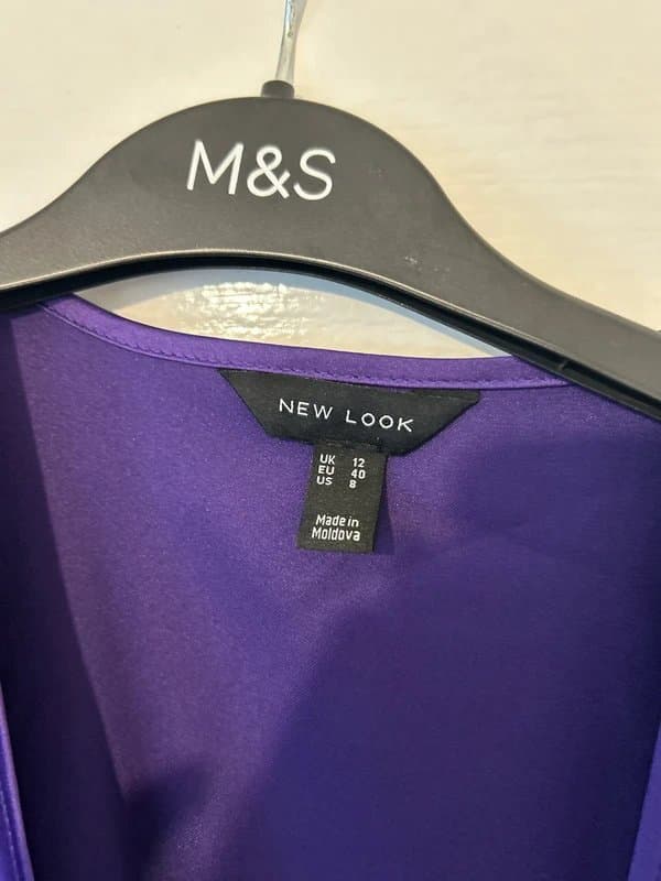 New Look New Look Purple Satin Wrap Midi Dress – Size 12