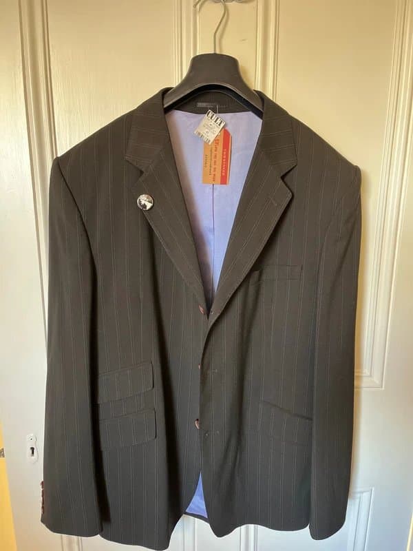 Two Stoned Two-stoned vintage pin striped jacket, fully lined, size 42