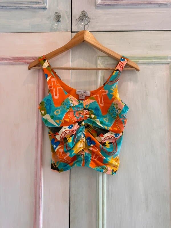 Never Fully Dressed Never Fully Dressed Hope Print Sports Top – Multi – UK 14 (BNWT)