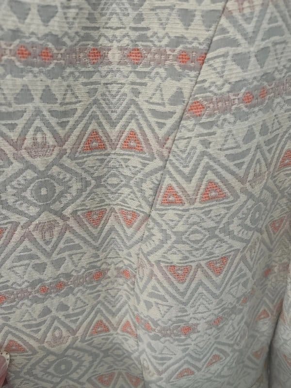 New Look Beige & Coral Geometric Print Blazer