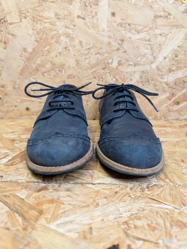 Red or Dead Red or Dead Brogues Shoe 6 UK 39 EU Women Indie Mod Retro Lace Blue Leather - 1
