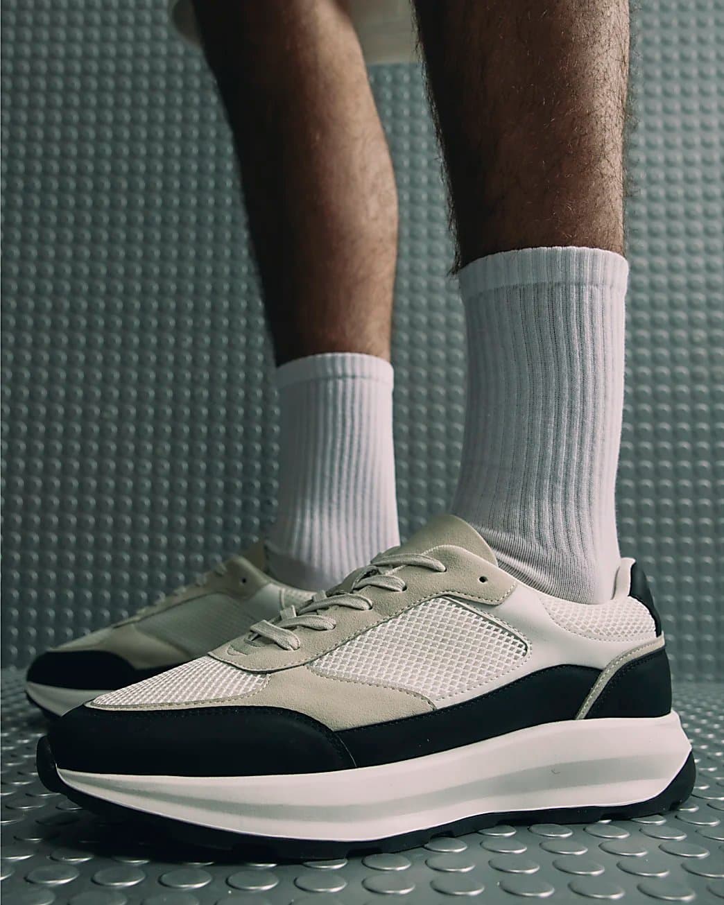 River Island Mens River Island Grey Runner Trainers
