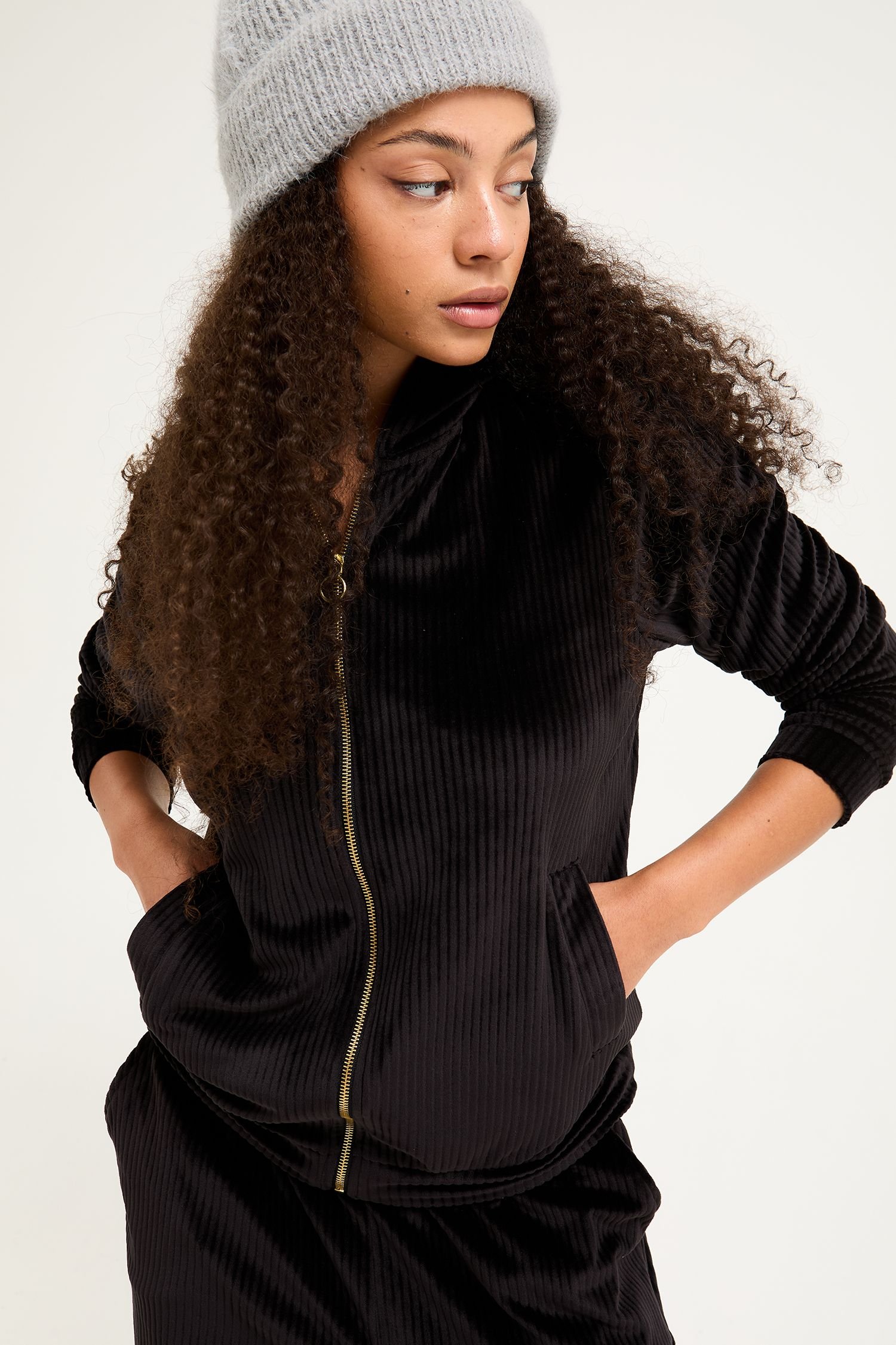 Pretty You London Pretty You London Women's Velour Hoody Jogger Set in Black - 2