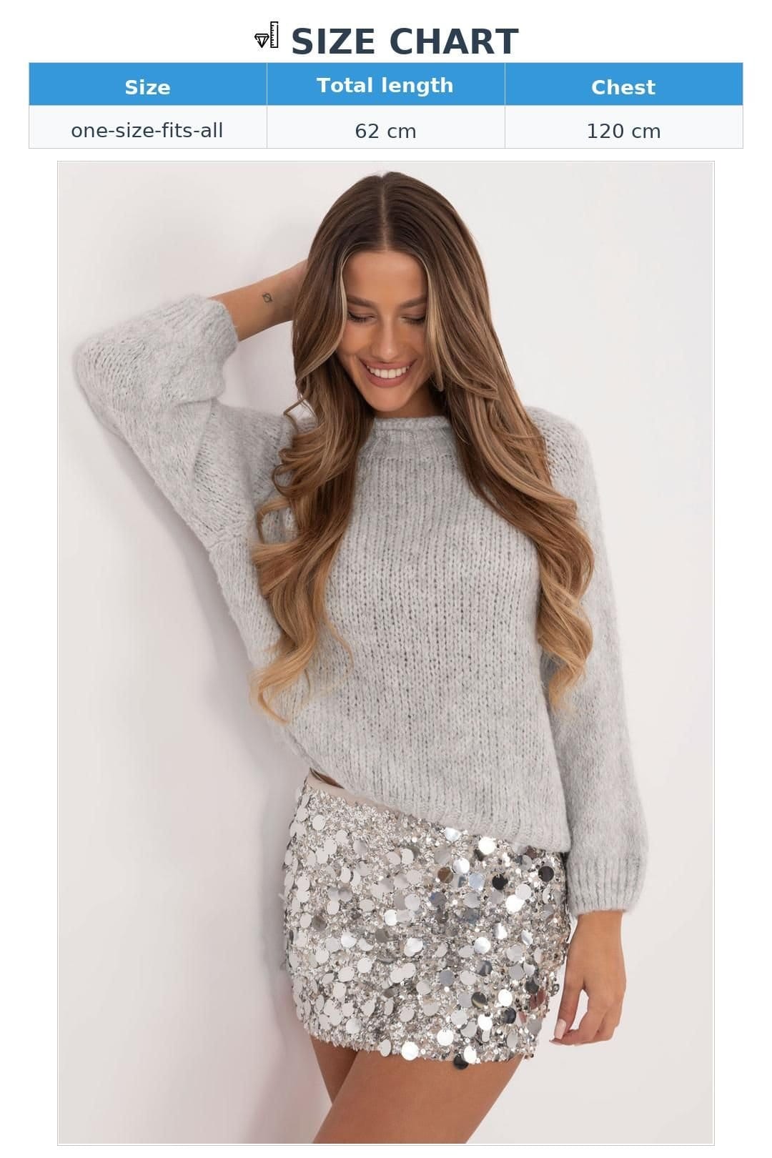 Love Lace Love Lace Women's Casual Acrylic Wool Blend Sweater in Grey - 4