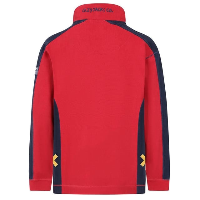 Lazy Jacks Lazy Jacks Men's Contrast Panel Pique Sweatshirt in Red - 3