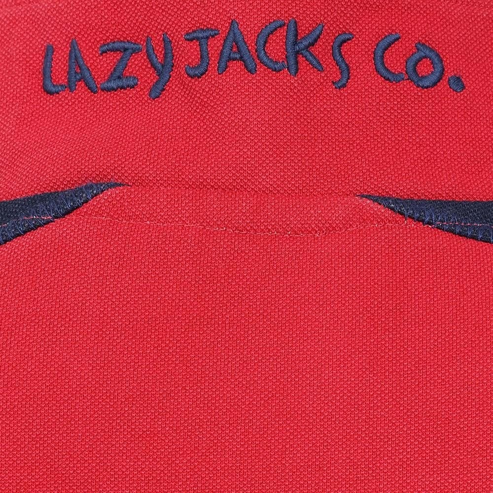 Lazy Jacks Lazy Jacks Men's Contrast Panel Pique Sweatshirt in Red - 4