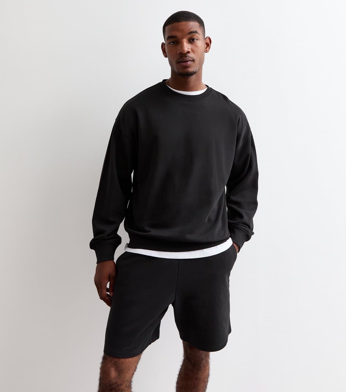 New Look New Look Black Relaxed Fit Drawstring Jersey Shorts