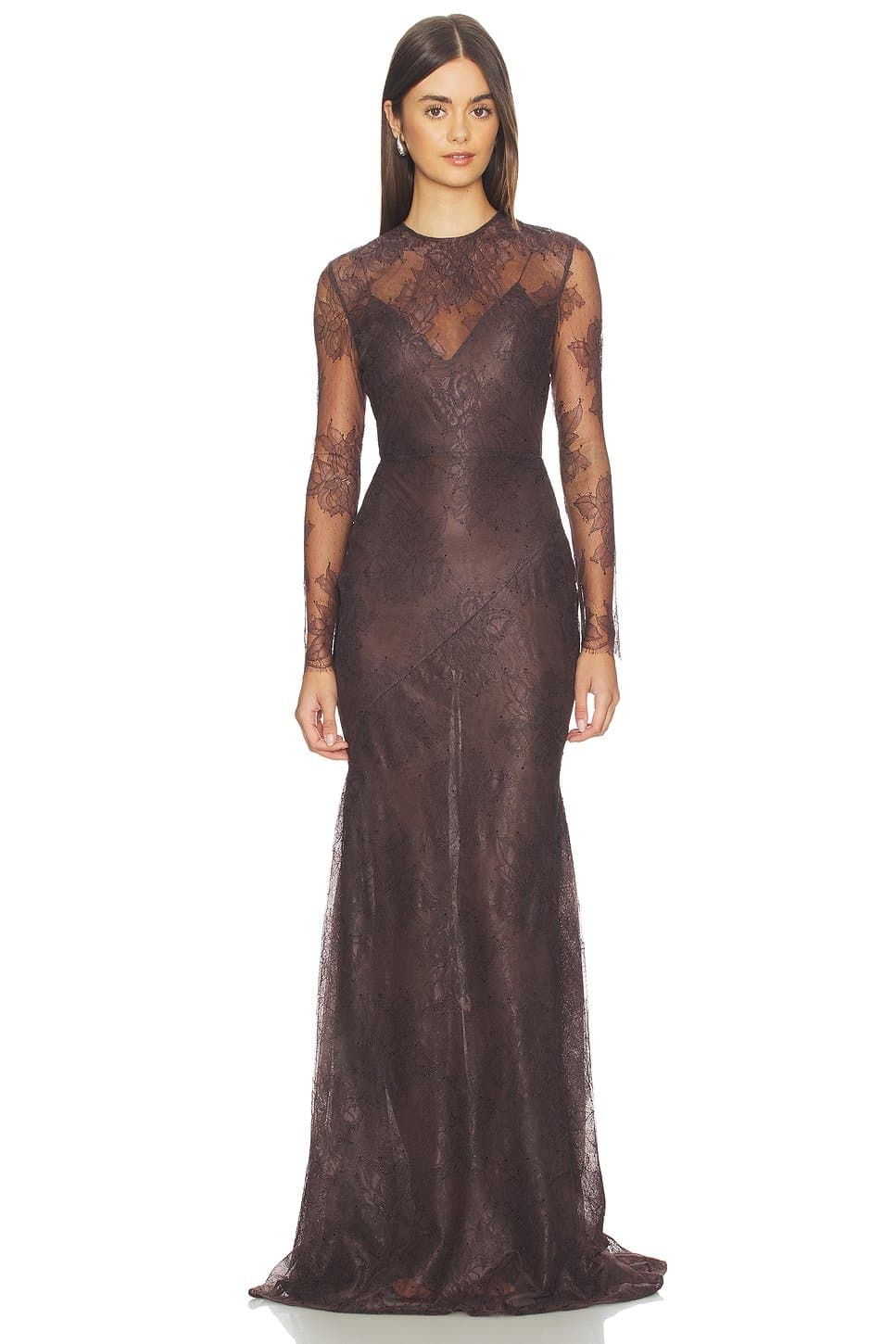 revolve Long Sleeve Lace Gown