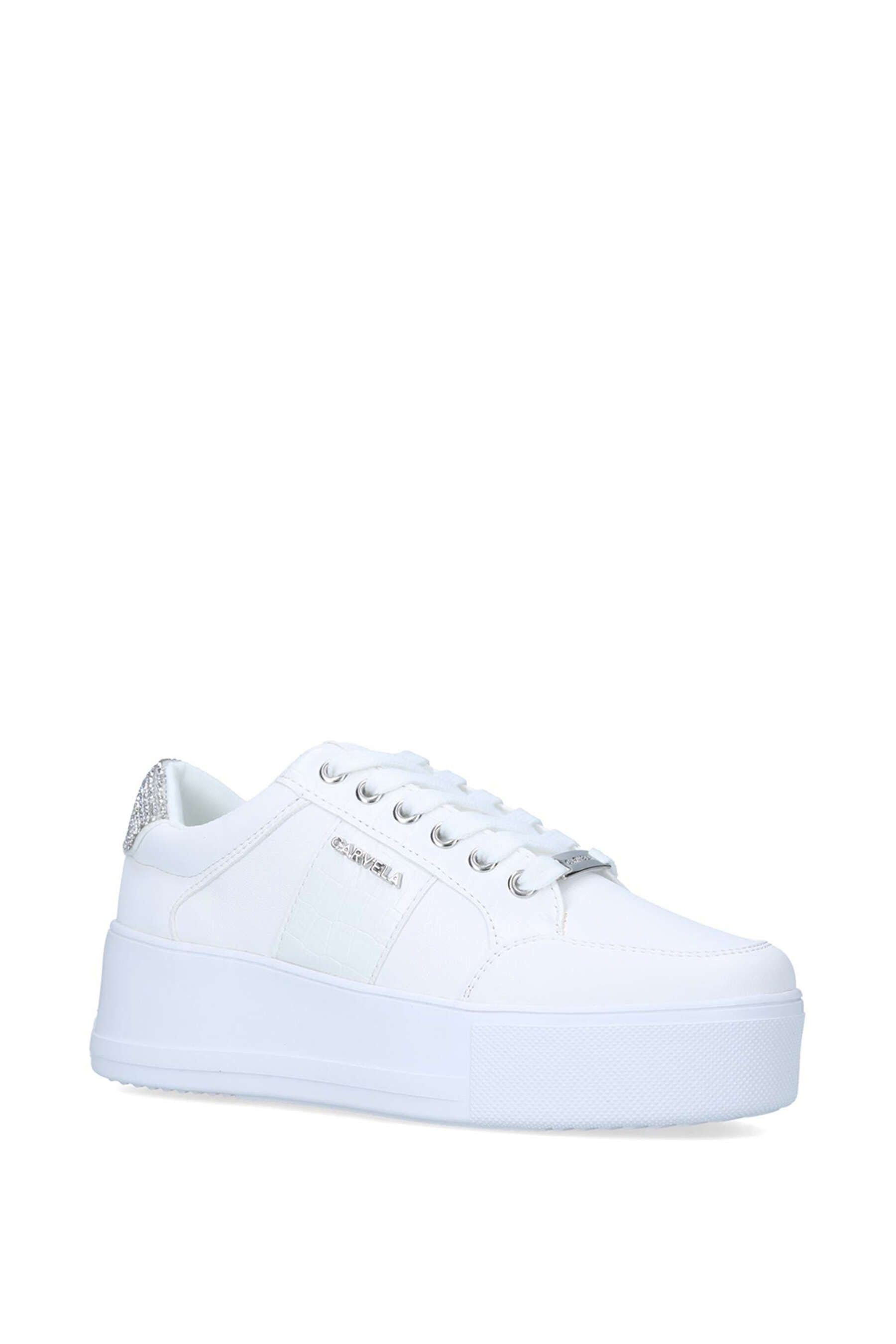 Carvela Carvela Women's 'Jive Lace Up' Fabric Trainers in White - 4