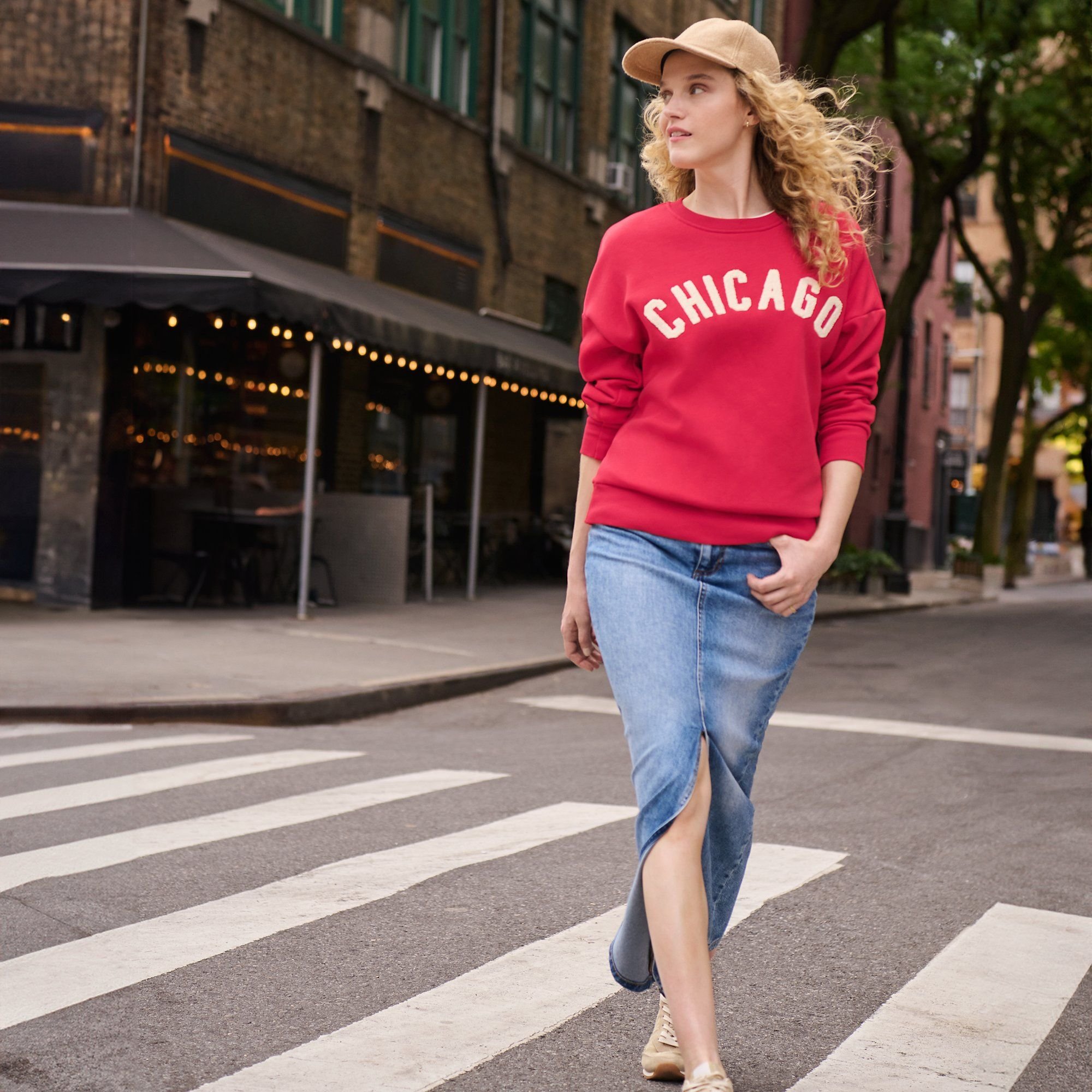 lands end Lands' End Women's Petite Soft Denim Maxi Skirt in Blue - 4