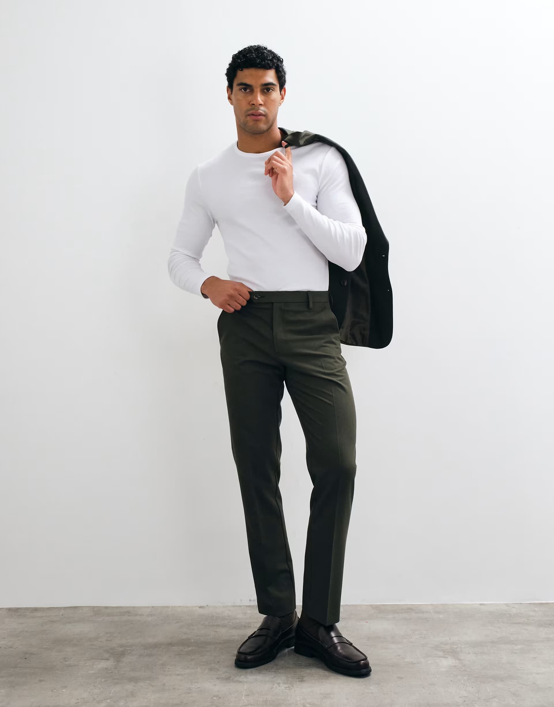 ASOS ASOS DESIGN crease resistant slim suit trouser in olive green