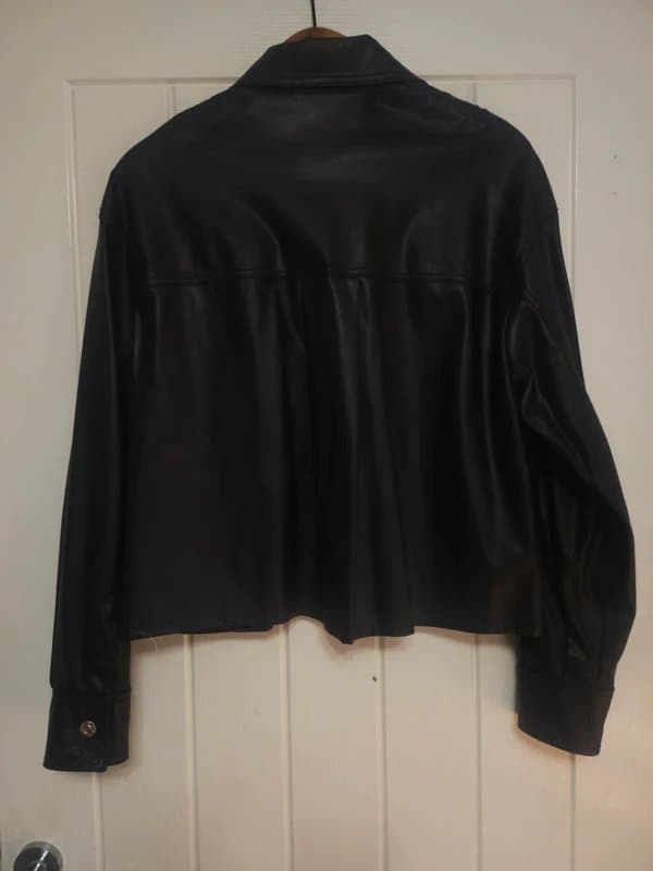Bershka Cropped Leather Biker Jacket