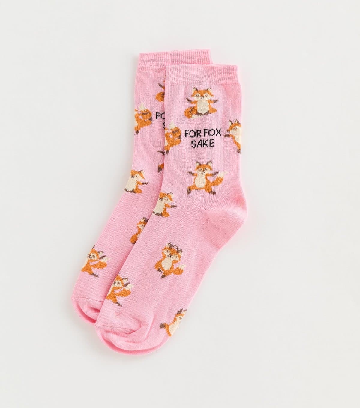 New Look New Look Light Pink 'For Fox Sake' Socks