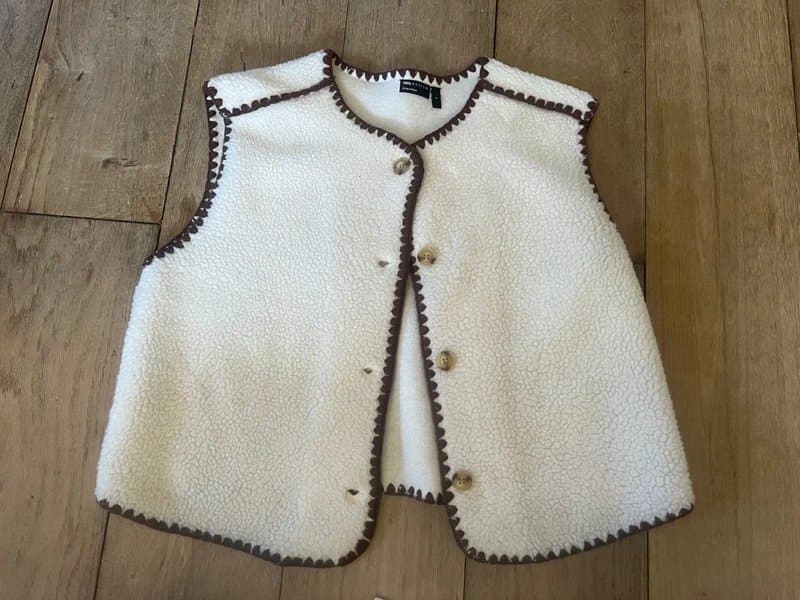 ASOS ASOS brown stitching detailed boucle gilet bodywarmer S