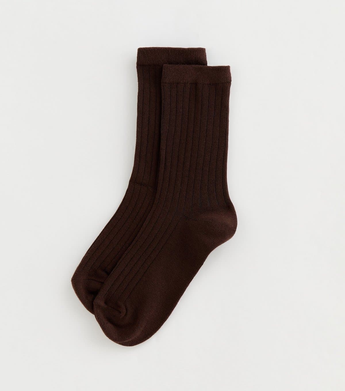 New Look New Look Dark Brown Ribbed Ankle Socks