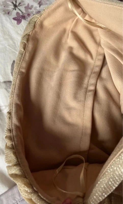 Topshop Topshop glittery beige tulle ruched wrap strapless bandage mini dress