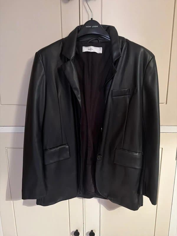 Bershka Bershka Faux Leather Blazer Size S
