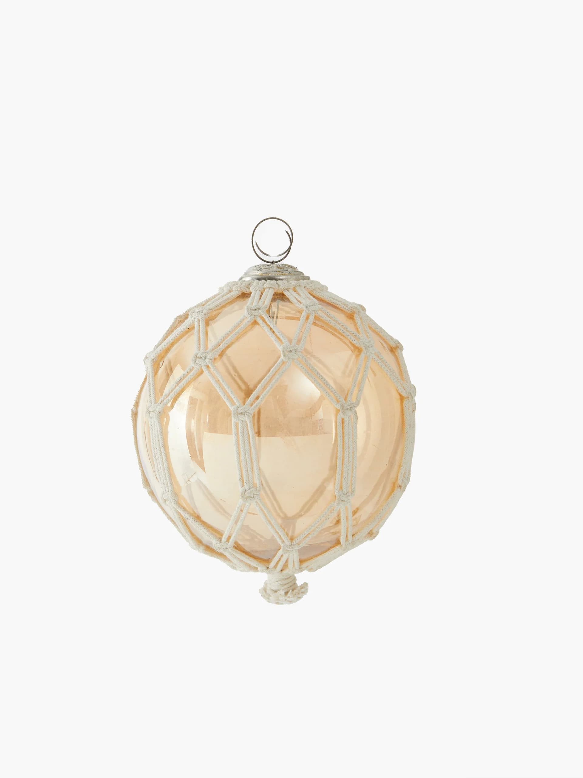 French Connection Roped Golden Orb Bauble Ornament Gold