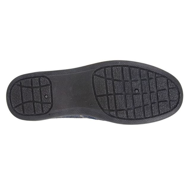 Zedzzz Zedzzz Men's Kenny Herringbone Twin Gusset Slippers in Navy - 2