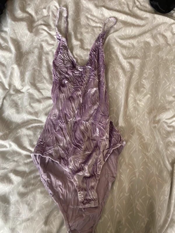 Topshop Purple velvet bodysuit