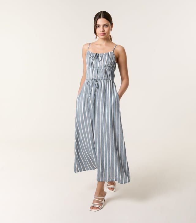 Blue Vanilla Women's Blue Floral Print Midi Dress Blue Vanilla New Look - 3