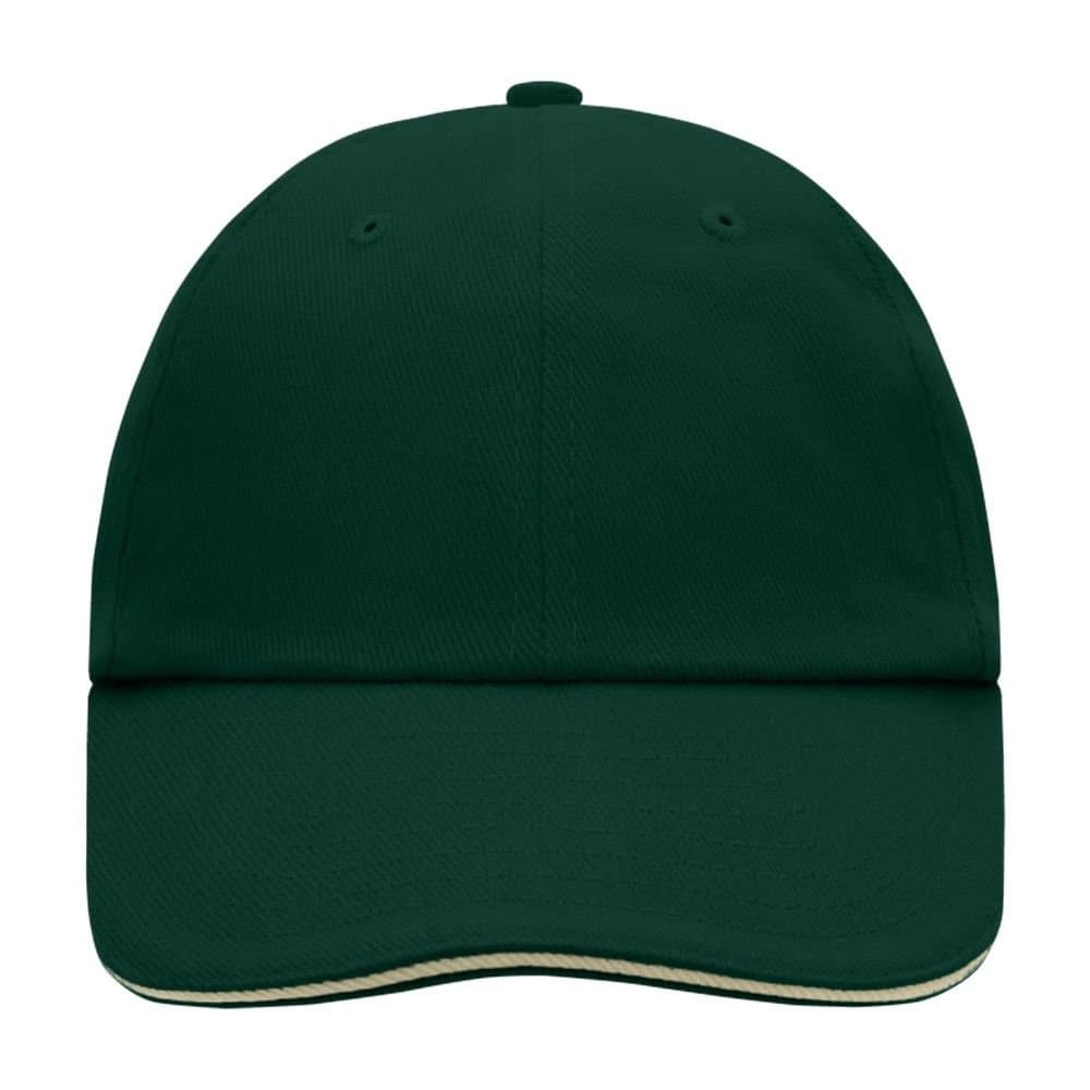 Myrtle Beach Myrtle Beach Men's Raver 6 Panel Sandwich Peak Baseball Cap in Dark Green