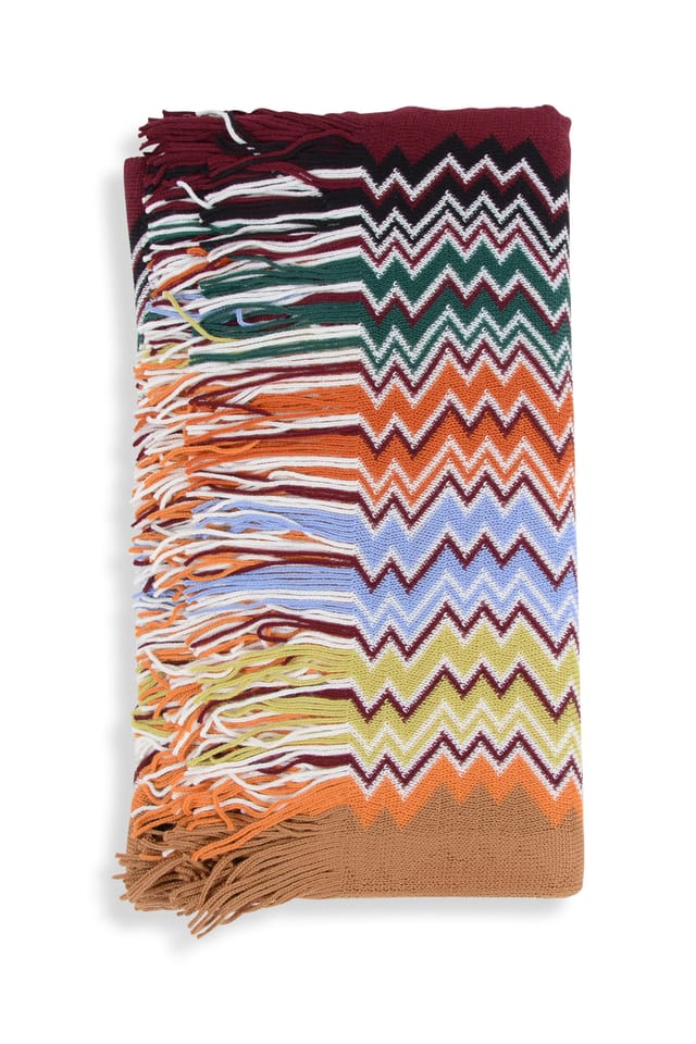 Missoni Missoni Women's Zigzag Knit Scarf Multicolor Chevron in Brown - 2
