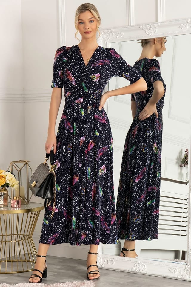 Jolie Moi Jolie Moi Women's Airis Printed Maxi Dress in Navy - 2