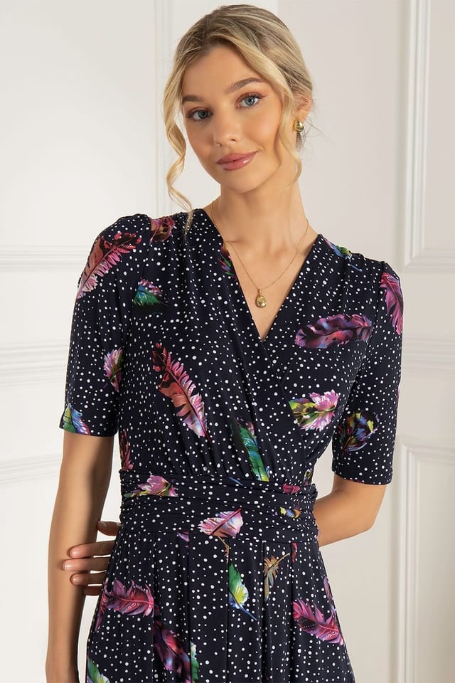 Jolie Moi Jolie Moi Women's Airis Printed Maxi Dress in Navy - 3