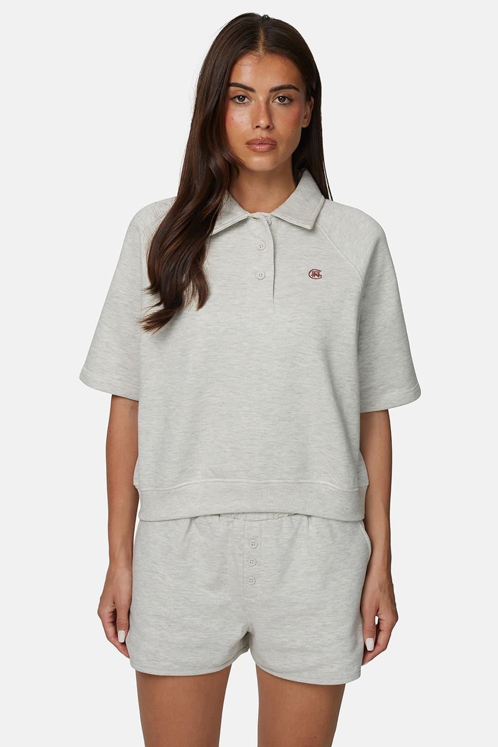 GOOD FOR NOTHING Good For Nothing Women's Monogram Collection Short Sleeve Sweatshirt in Grey