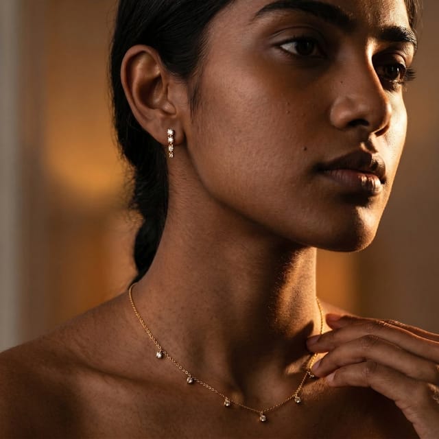 Gold Trip Gold Trip Women's Long Crystal Gemstone Drop Earrings in Gold - 2