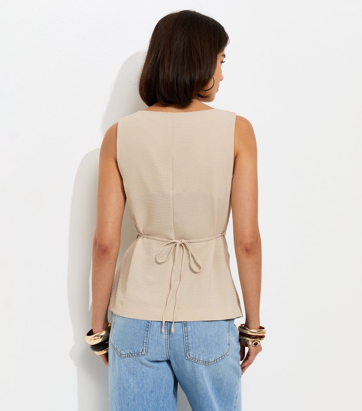 New Look Women's Stone Square Neck Button Down Waistcoat New Look - 4