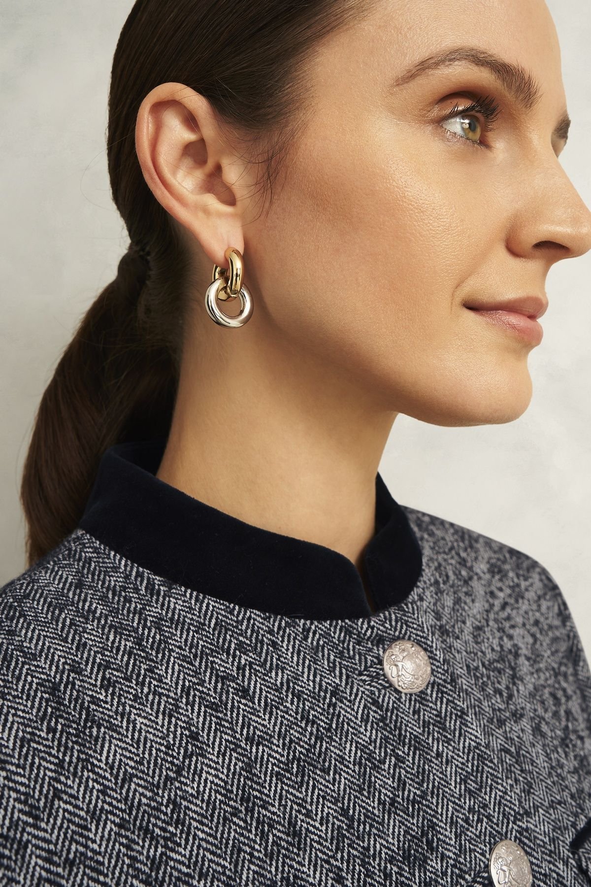 Hobbs London Hobbs London Women's Tammie Mandarin Collar Jacket in Charcoal - 3