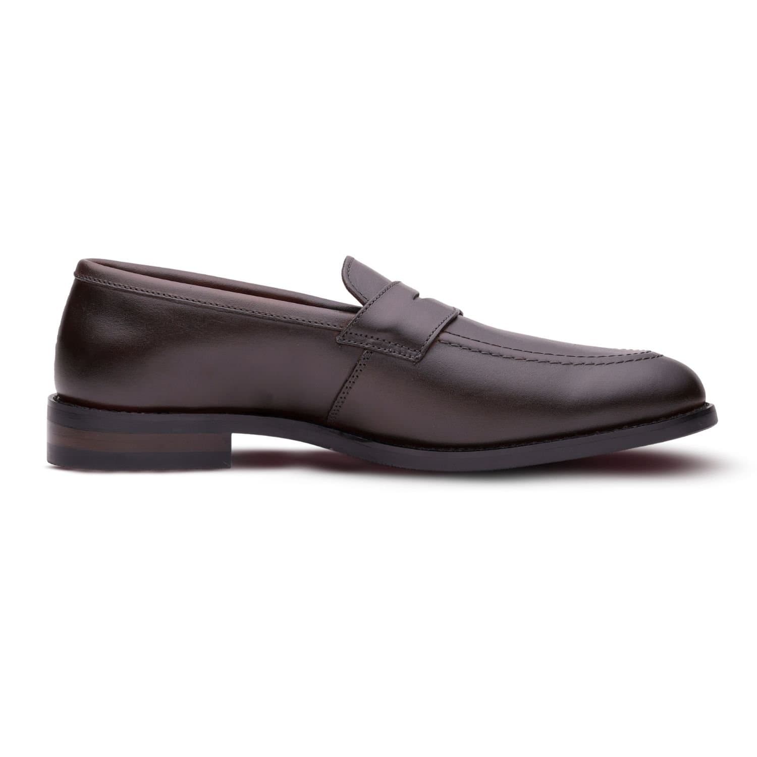 QUIVE London QUIVE London Brown Leather Penny Loafers for Men