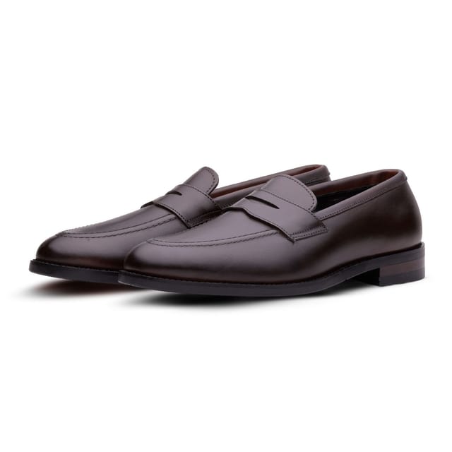 QUIVE London QUIVE London Men's VENTOR Penny Loafers Premium Leather Slip On Shoes for Men in Brown - 2
