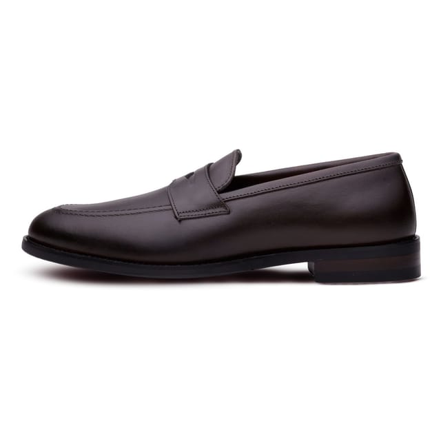 QUIVE London QUIVE London Men's VENTOR Penny Loafers Premium Leather Slip On Shoes for Men in Brown - 3