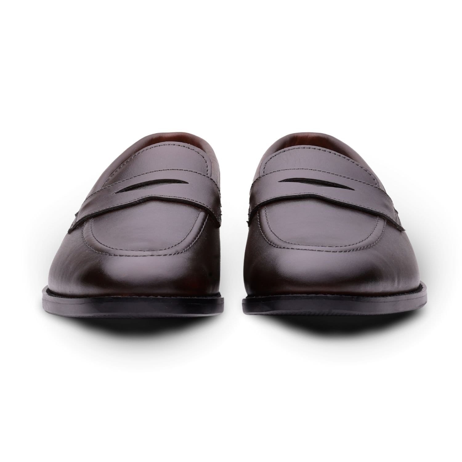 QUIVE London QUIVE London Men's VENTOR Penny Loafers Premium Leather Slip On Shoes for Men in Brown - 4