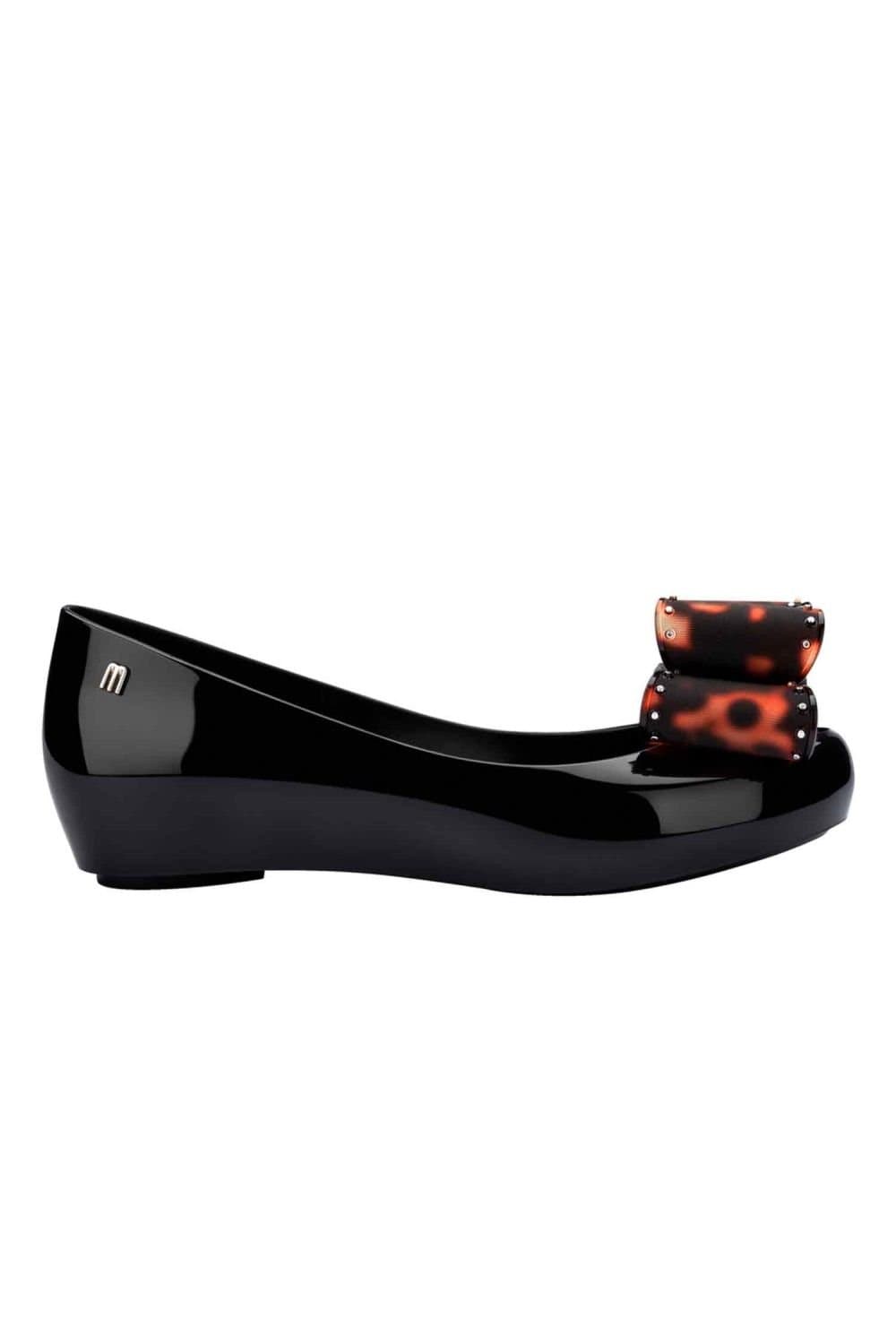 Melissa Shoes Melissa Shoes Women's Ultragirl Classic Bow AD Jelly Ballet Shoes in Black