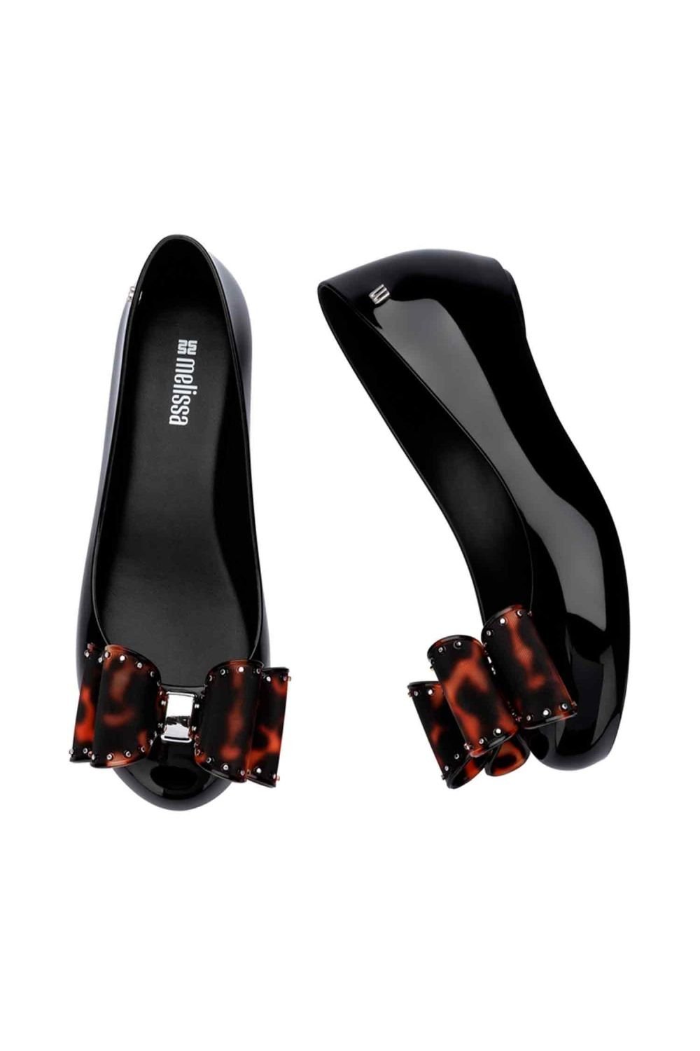 Melissa Shoes Melissa Shoes Women's Ultragirl Classic Bow AD Jelly Ballet Shoes in Black - 3