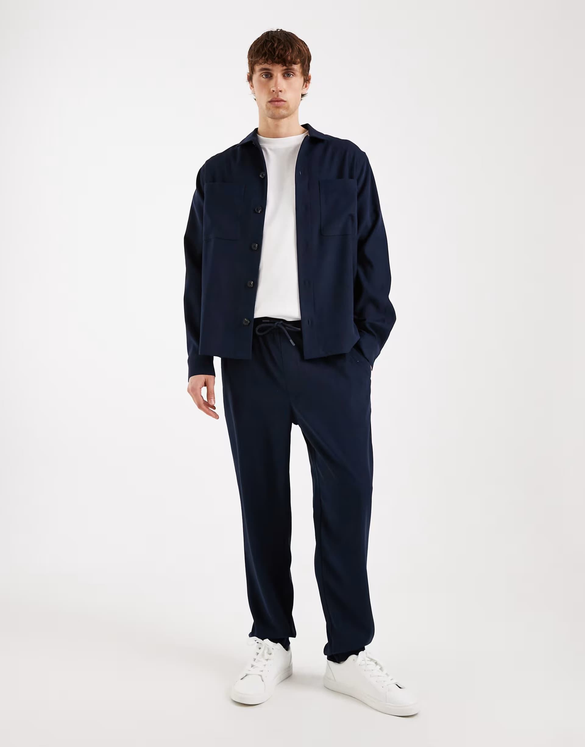 ASOS ASOS DESIGN co-ord tapered trouser in navy