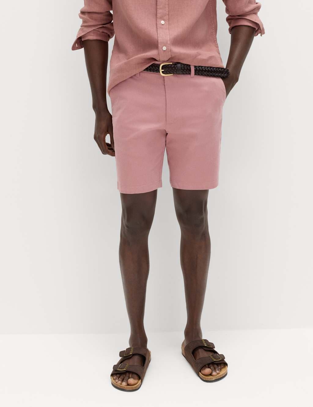 Marks & Spencer M&S Slim Fit Stretch Chino Shorts Antique Rose