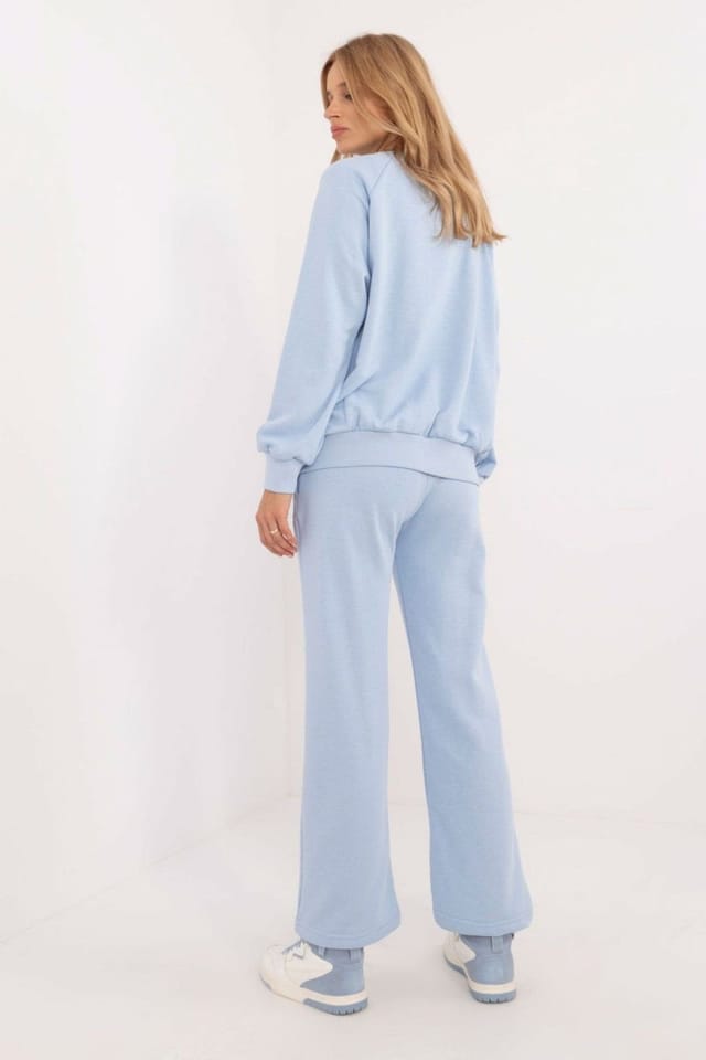 Love Lace Love Lace Women's Cotton Polyester Casual Tracksuit Set with Pockets in Blue - 3