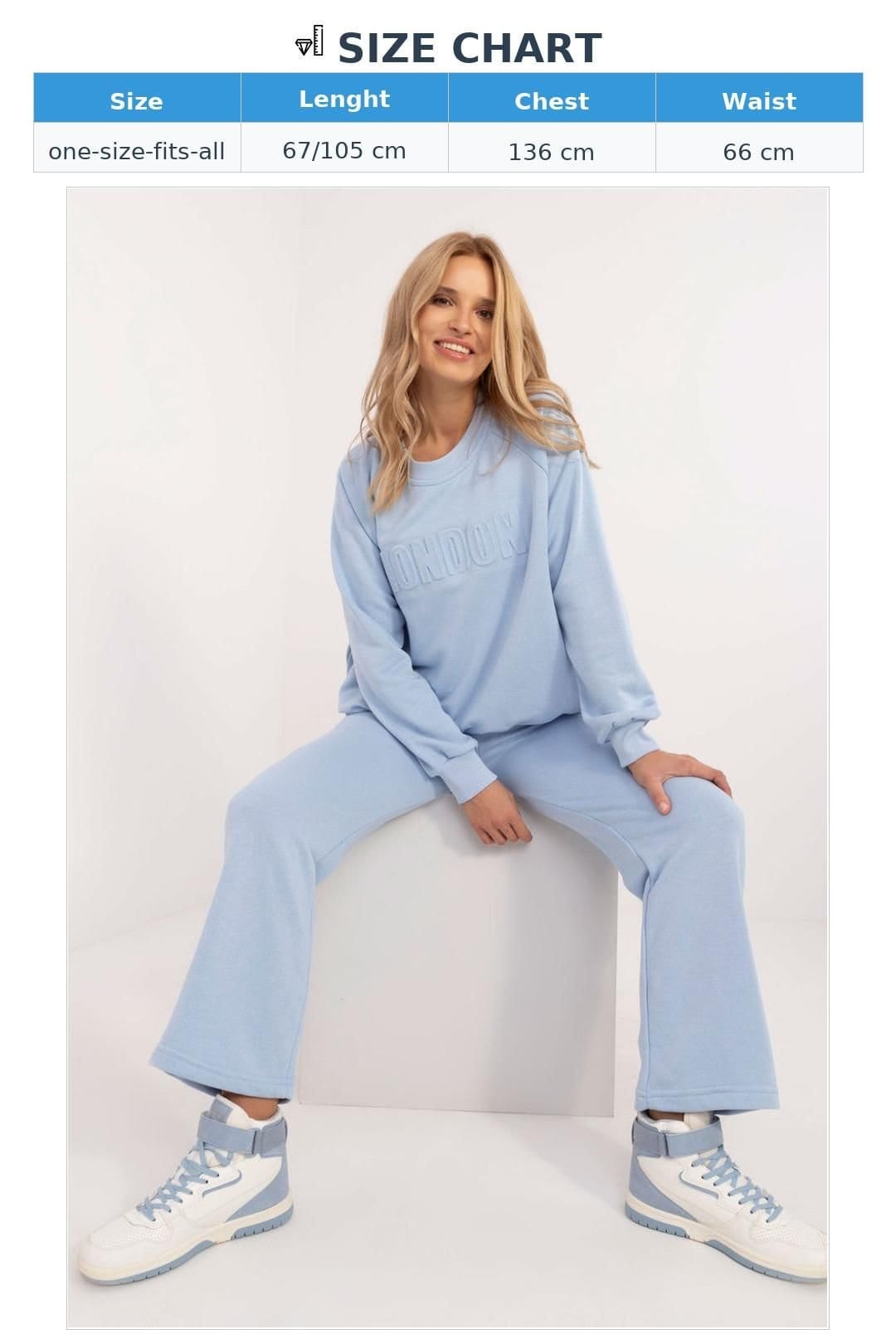 Love Lace Love Lace Women's Cotton Polyester Casual Tracksuit Set with Pockets in Blue - 4