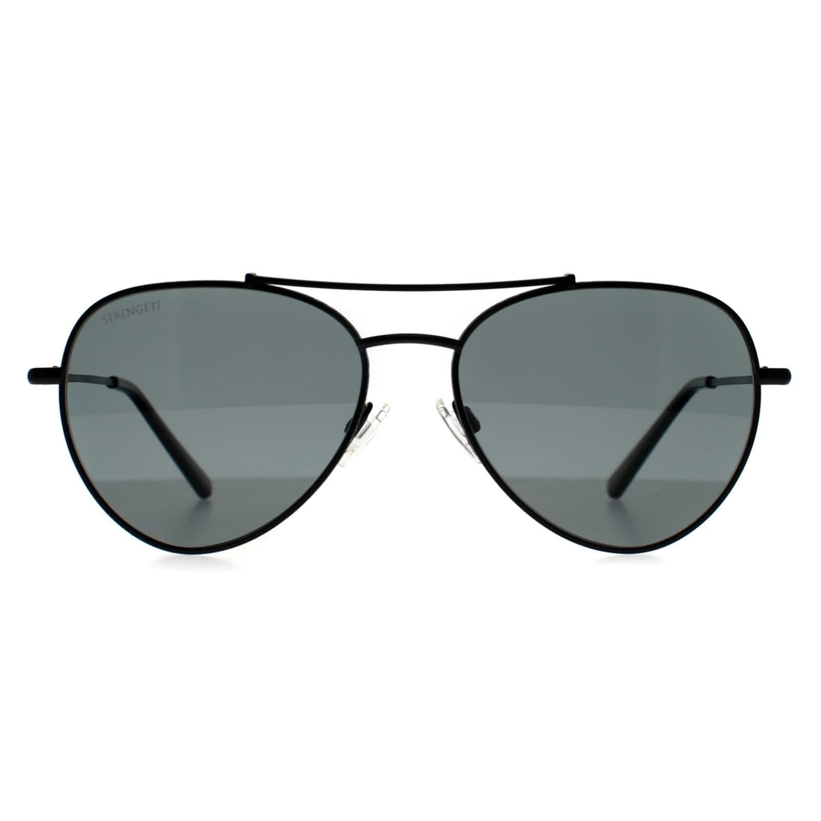Serengeti Serengeti Men's Aviator Matte Black Mineral Smoke Polarized Photochromic Pete